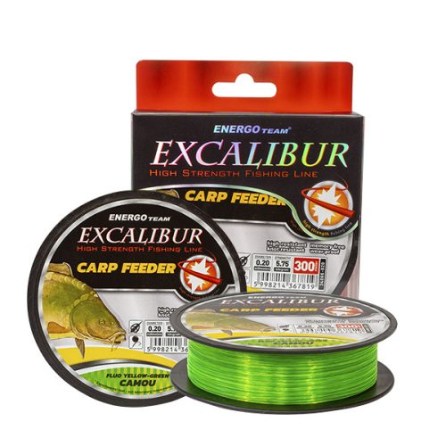 EXCALIBUR CARP FEEDER FLUO SÁRGA-ZÖLD CAMOU 300M 0,25 ZSINÓR