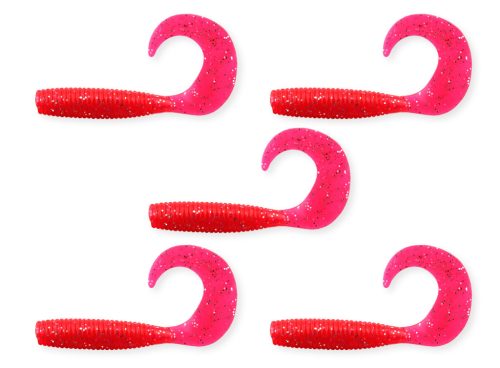 Twister 7,5cm  5db/cs piros flitter  AKCIÓ -50%