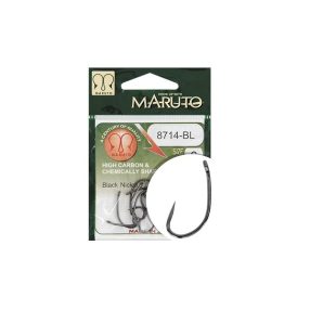   MARUTO HOROG 8714BL CARP HOOKS HC T.D.E.5° BARBLESS  BLACK NICKEL 4