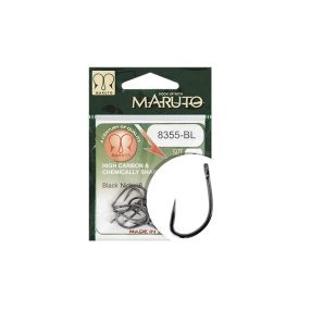   MARUTO HOROG 8355BL CARP HOOKS FORGED STRAIGHT EYE BARBLESS HC BLACK NICKEL 2