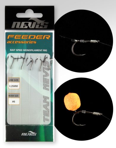 Feeder monofil előke 6, tüskével 5db/cs  AKCIÓ -30%