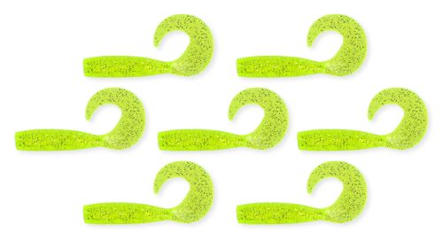 Twister 6cm  7db/cs fluo zöld flitter  AKCIÓ -50%