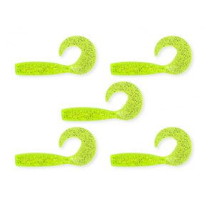Twister 7,5cm 5db/cs fluo zöld-csillám
