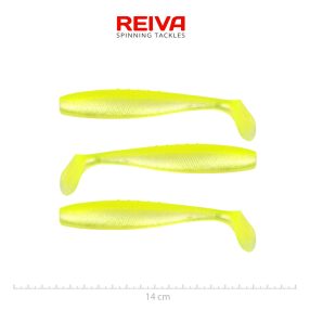 Flat Minnow shad 14cm 3db/cs (Flash Lemonade)
